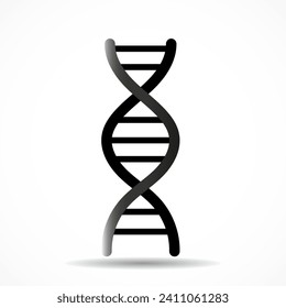 DNA code icon isolated on white background, science concept. Vector illustration