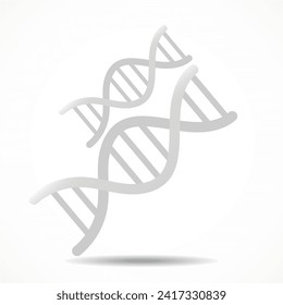 DNA code icon isolated on white background, science concept. Vector illustration