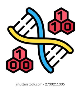 Dna Code Icon Lineal Color Design Vector Illustration