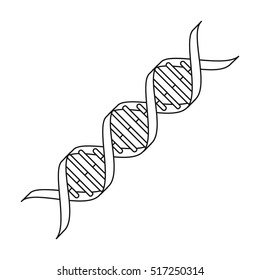 DNA code icon in outline style isolated on white background. Medicine and hospital symbol stock vector illustration.