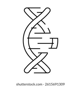 dna code line icon vector. dna code sign. isolated contour symbol black illustration