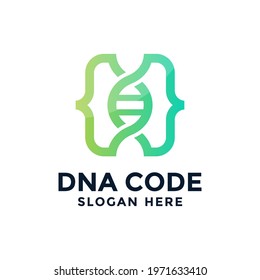 DNA code logo template design. Vector illustration