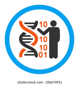 Dna Code Report vector icon. Style is flat rounded symbol, bright colors, rounded angles, white background.