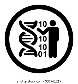 DNA Code Report vector icon. Style is flat rounded symbol, black color, rounded angles, white background.