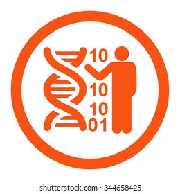 DNA Code Report vector icon. Style is flat rounded symbol, orange color, rounded angles, white background.
