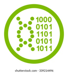 DNA Code vector icon. Style is flat rounded symbol, eco green color, rounded angles, white background.