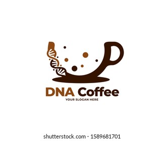dna coffee design logo vector