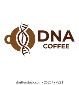 dna coffee flat minimalist logo design