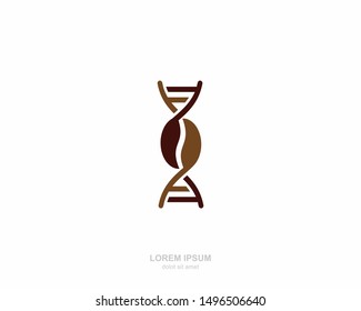 DNA coffee Logo vector design template