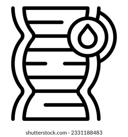 Vector de contorno del icono del colágeno del adn. Piel. Belleza celular
