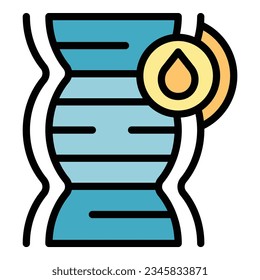 Dna collagen icon outline vector. Skin hair. Cell beauty color flat