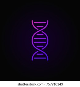 DNA colorful vector concept icon or logo element in linear style on dark background