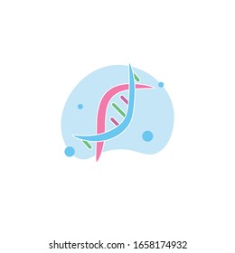 DNA colorful vector flat icon