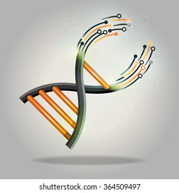 DNA combined with electronic graphic