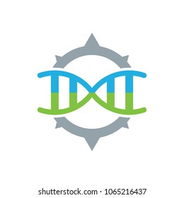 Dna Compass Logo Icon Design