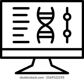 Dna computing Line Vector Icon Design