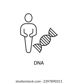 Icono de línea de concepto de ADN. Ilustración de elemento simple.Diseño de símbolo de esquema de concepto de ADN.