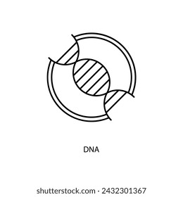 icono de línea de concepto de adn. Ilustración de elemento simple. diseño de símbolo de esquema de concepto de adn.