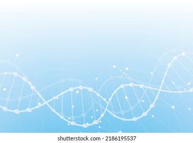 DNA concept. Science template, wallpaper or banner with molecules design. Vector illustration
