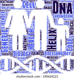 DNA concept vector tag cloud illustration