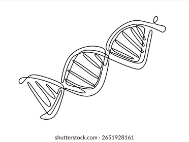 DNA continuous one line drawing. Scientist and research concept. Hand drawn one line vector. Editable stroke	