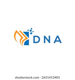 DNA credit repair accounting logo design on white background. DNA creative initials Growth graph letter logo concept. DNA business finance logo design.
