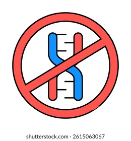 dna crossed out mark line icon vector. dna crossed out mark sign. isolated symbol illustration