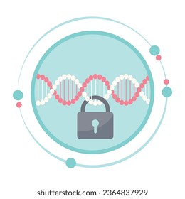 DNA data privacy scientific vector illustration graphic icon