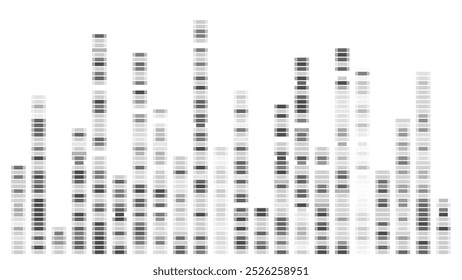 Dna data visualization. Medical genetic sequence pattern in black and white. Abstract antibody architecture for infographic analytics. X and Y gene learning or research illustration. Ideogram profile