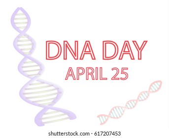 DNA Day. 25th of April. Vector illustration on isolated background.