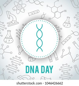 DNA Day, April 25, vector Illustration