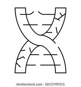 dna decay line icon vector. dna decay sign. isolated contour symbol black illustration