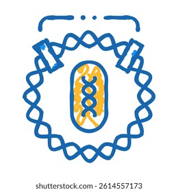 dna decoding for future vaccine doodle icon sketch vector. dna decoding for future vaccine sign. isolated symbol illustration