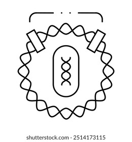 dna decoding for future vaccine line icon vector. dna decoding for future vaccine sign. isolated contour symbol black illustration