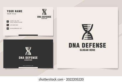 Dna defense logo template on monogram style