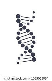 DNA deoxyribonucleic acid chain logo design in black and white colors, DNA logotype of nucleotides carrying genetic instructions vector illustration isolated