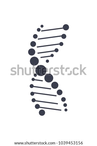 DNA deoxyribonucleic acid chain logo design in black and white colors, DNA logotype of nucleotides carrying genetic instructions vector illustration isolated