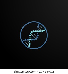 DNA (deoxyribonucleic acid) symbol, abstract logo, sign symbol or mark vector 