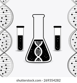 DNA design over white background, vector illustration.