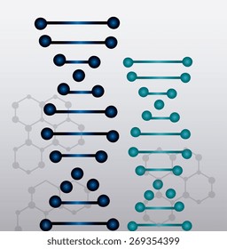 DNA design over white background, vector illustration.