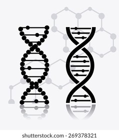 DNA design over white background, vector illustration.