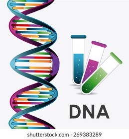 DNA design over white background, vector illustration.