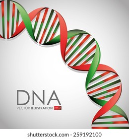 DNA design over white background,vector illustration.