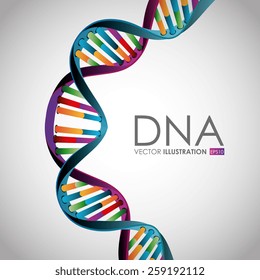 DNA design over white background,vector illustration. - Shutterstock ID 259192112