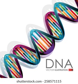 DNA design, vector illustration.