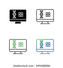 Dna diagnosis in computer icon set