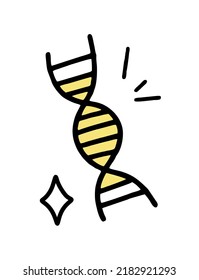 DNA diagram of the clipart doodle. Vector illustration in line 