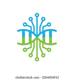 Dna Digital Logo Icon Design