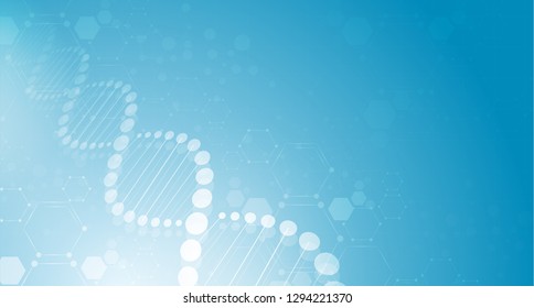 DNA Digital, Sequence, Code Structure With Glow. Science Concept And Nano Technology Background. Vector Design.