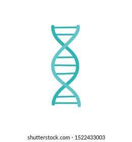 dna doodle icon, vector illustration